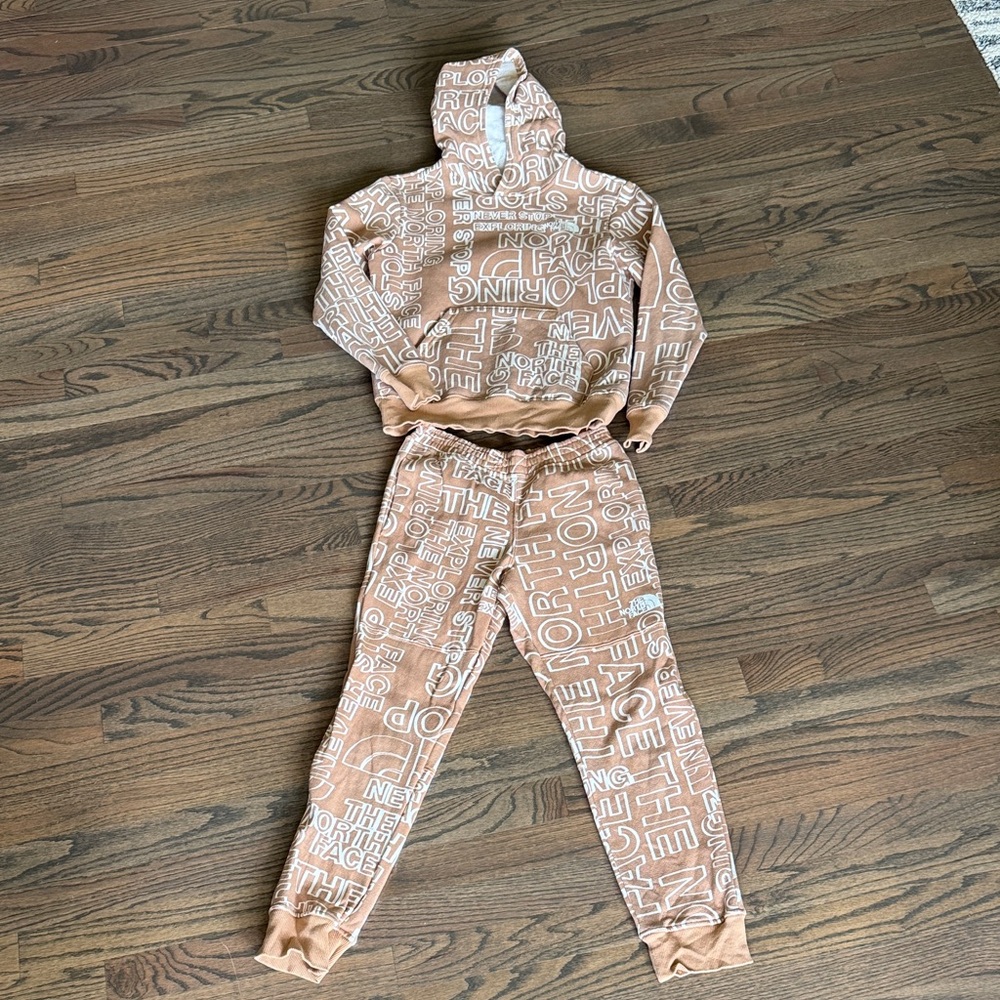 Boys The North Face Tan Graphic Logo Hoodie & Joggers Set